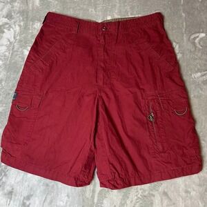 Y2K American eagle Mens 34 Cargo Shorts Red Utility Outdoor Skater